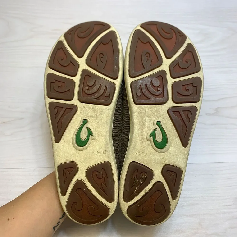 Olukai Nohea Mesh Shoes Mens Size 11 Brown Slip-On Boat Water‎ Beach Loafers